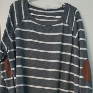 Gray stripe sweatshirt